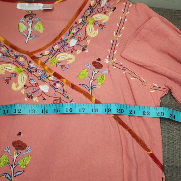 Soft Surroundings Floral Embroidered Tunic Top Womens XL Boho Festival Artsy - Picture 11 of 13